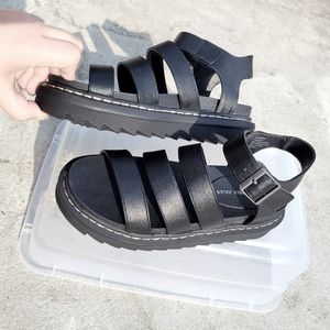Chunky Platform Sandals (Faux Leather)